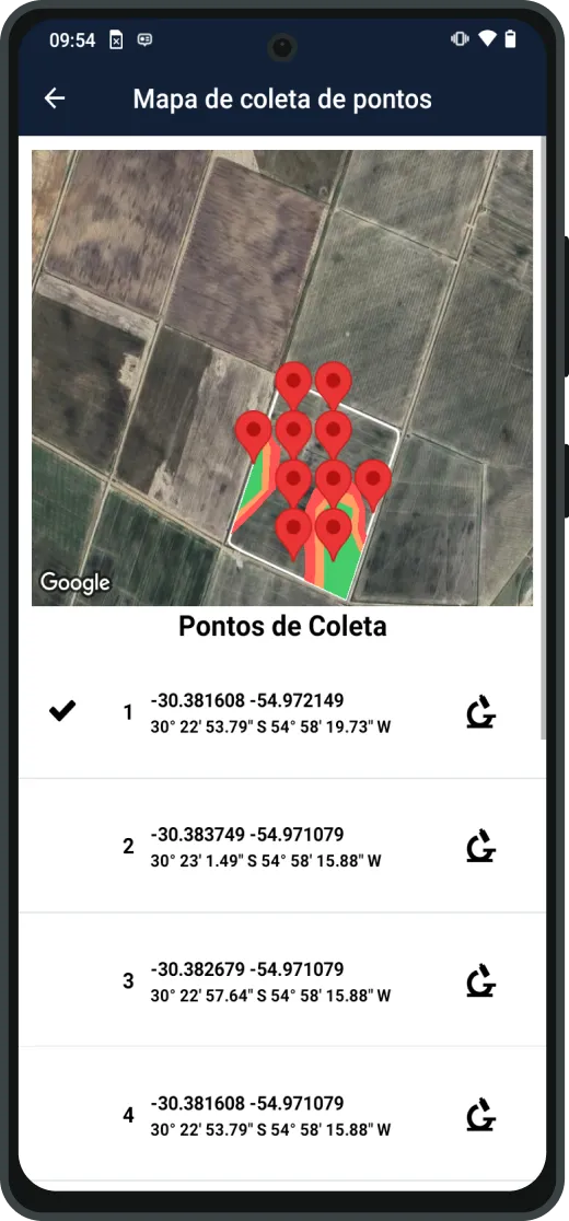 Zeit K app interface showing map with collection points